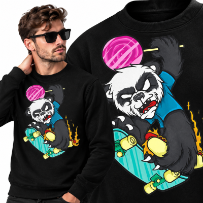 BLUZA  ANIMOWANA PANDA SKATE